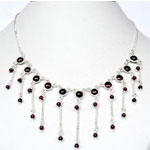 Silver Gemstone Necklace