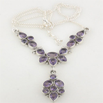 Silver Gemstone Necklace