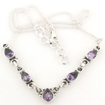 Silver Gemstone Necklace