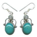 Silver Gemstone Earrings